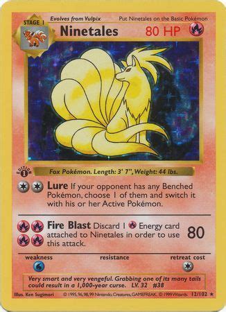 ninetales holographic first edition|nintendo ninetales holo 1st edition.